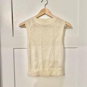& Other Stories Cream Fine Knit Vest Tank Top Alpaca Wool Blend XS